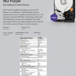 **New** Western Digital WD30PURX 3TB 5400 RPM 64MB SATA 6.0Gb/s 3.5″ HD 1